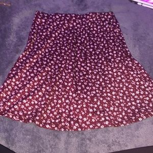 Maroon floral skirt